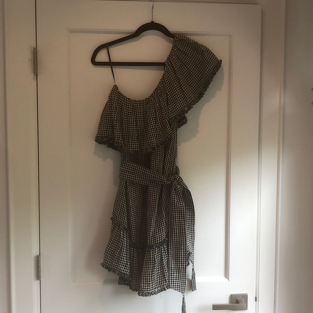 Zimmermann Paradiso Gingham Dress in Black Check